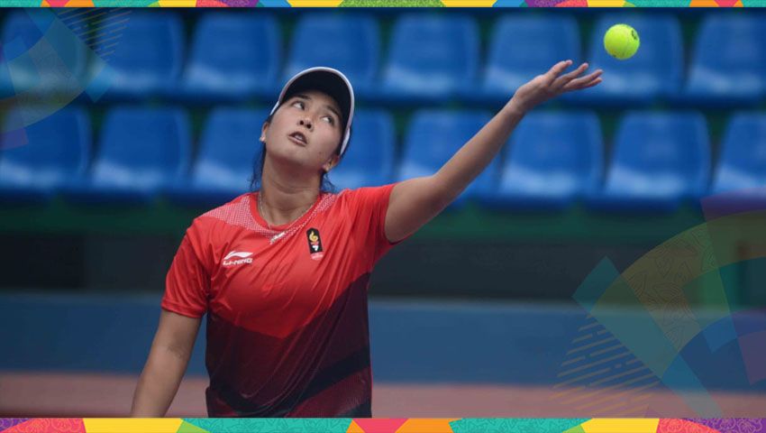 Aldila Sutjiadi, petenis tunggal putri Indonesia lolos ke perempar final. Copyright: © PP Pelti