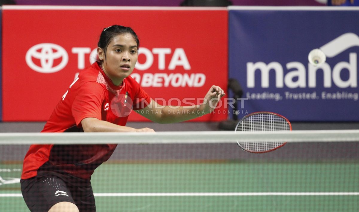 Gregoria Mariska Tunjung, berhasil menang atas tunggal putri Jepang, Akane Yamaguchi. Copyright: © INDOSPORT/Herry Ibrahim