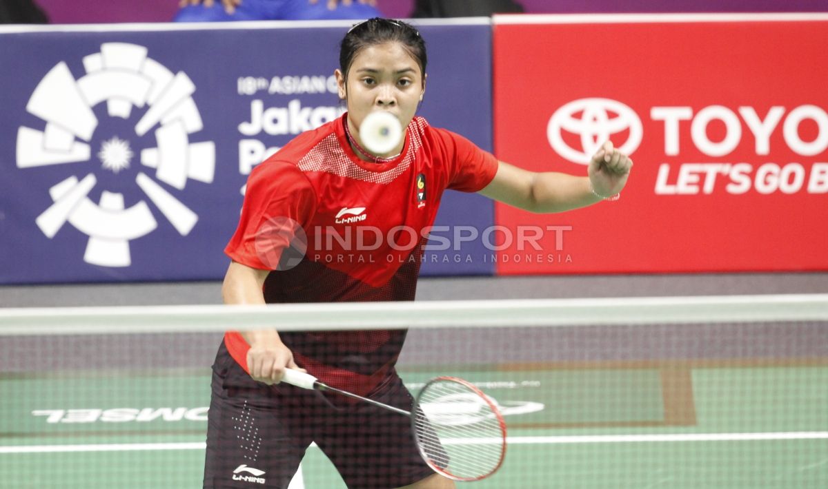 Gregoria Mariska Tunjung, berhasil menang atas tunggal putri Jepang, Akane Yamaguchi. Copyright: © INDOSPORT/Herry Ibrahim