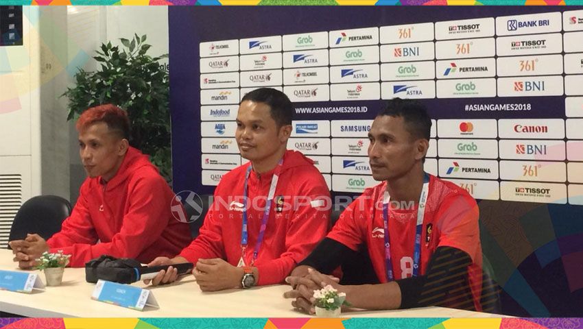 Sepak takraw Indonesia kalah dari Malaysia di semifinal dan mendapat perunggu. Copyright: © Lanjar Wiratri/Indosport.com