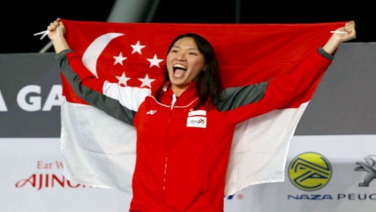 Roanne Ho , jadi perenang putri pertama yang meraih medali bagi Singapura Copyright: &copy; Yahoo News