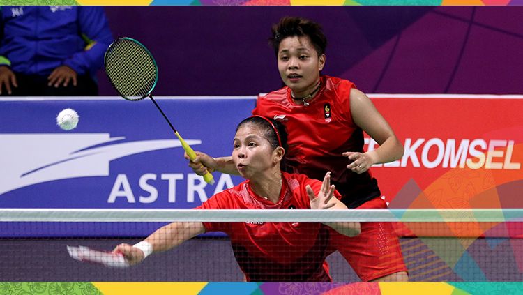 Greysia Polli/Apriyani Rahayu saat tampil di peremparfinal Asian Games 2018. Copyright: © Humas PBSI