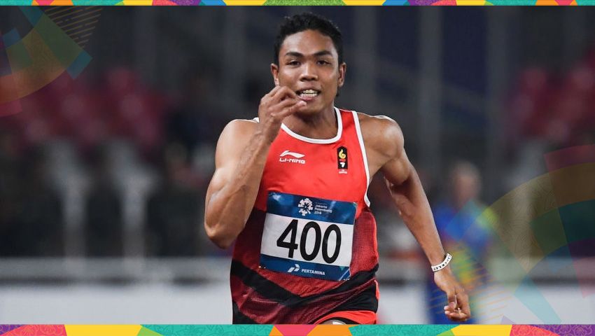 Lalu Muhammad Zohri, pelari kebanggaan Indonesia saat bertanding di Asian Games 2018. Copyright: © Indosport.com