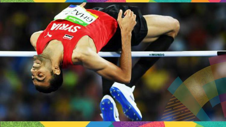 Majd Eddin Ghzal raih perunggu di lompat tinggi Asian Games 2018, medali pertama untuk negaranya Suriah. Copyright: © IAAF