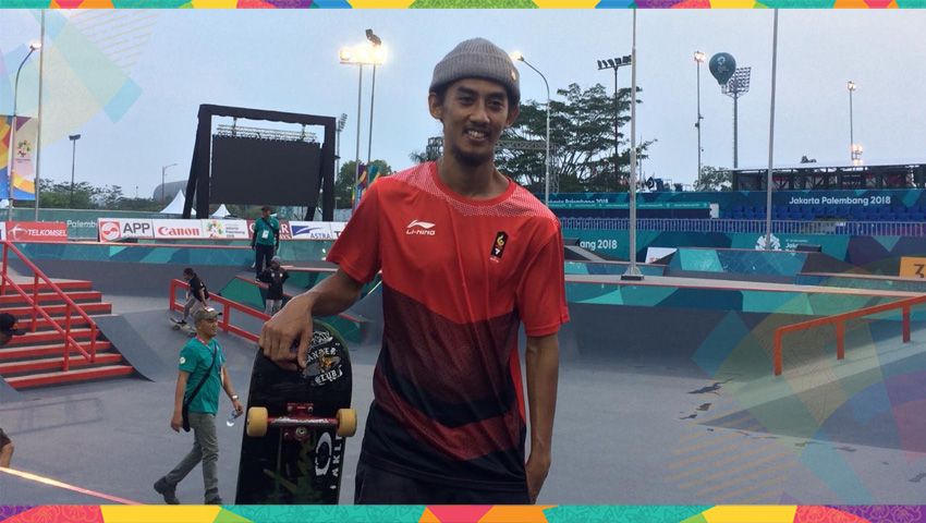 Pevi Permana, atlet skateboard nomor Park Series akan menjadi andalan Indonesia untuk mencapai target di SEA Games 2019. Copyright: © Lanjar Wiratri/Indosport.com