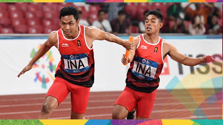 Lari Estafet 4x100 meter Indonesia di Asian Games 2018 tampil cukup gemilang. Copyright: © INASGOC