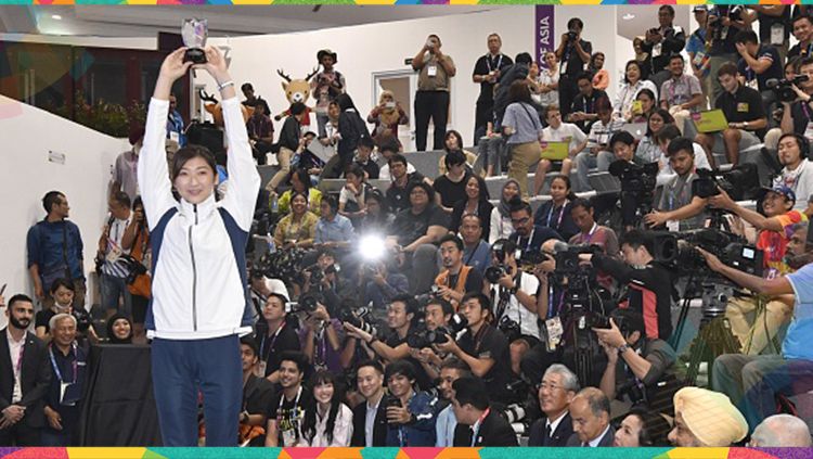 Rikako Ikee menjadi pemain terbaik atau MVP Asian Games 2018. Copyright: © Getty Images