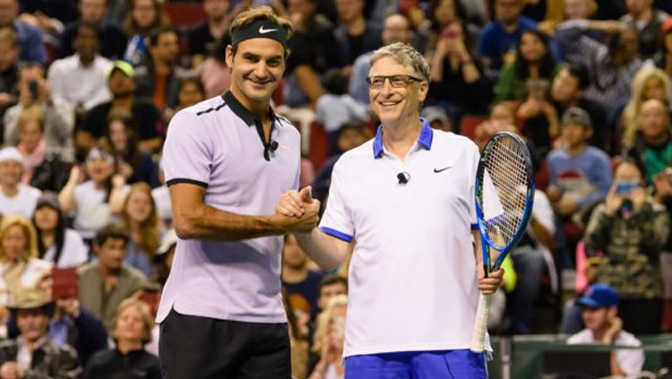 Bill Gates dan Roger Federer. Copyright: &copy; geekwire.com
