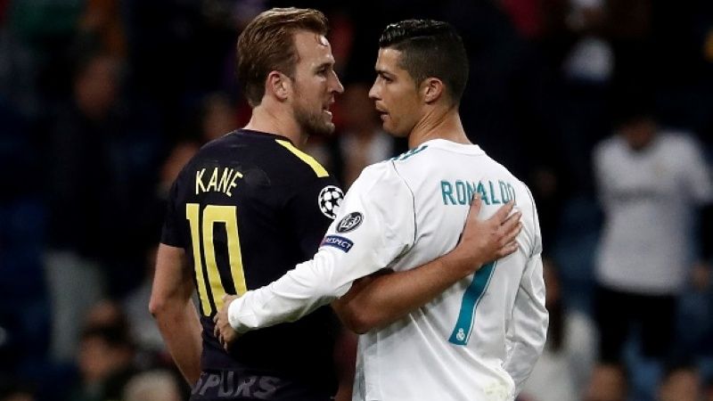 Harry Kane dan Cristiano Ronaldo di Liga Champions 2017/18. Copyright: © Getty Images