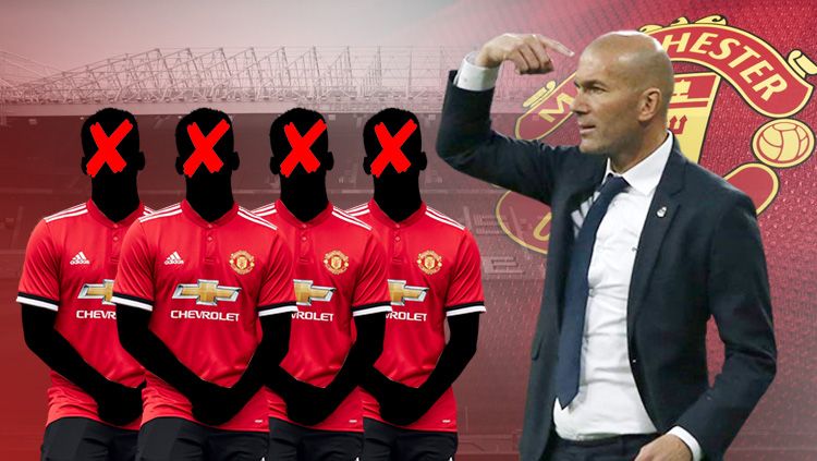 Empat pemain Man United bakal dipecat Zinedine Zidane jika resmi melatih. Copyright: © INDOSPORT