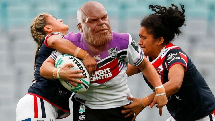 Ilustrasi bila Thanos menjadi atlet rugby. Copyright: © INDOSPORT