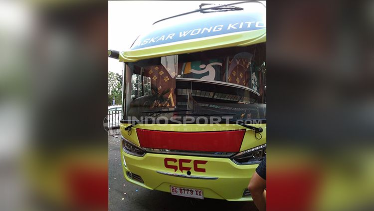 Bus Sriwijaya FC. Copyright: &copy; Muhammad Effendi/INDOSPORT