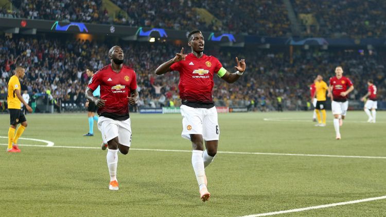 Paul Pogba saat merayakan golnya ke gawang Young Boys Copyright: © Getty Images