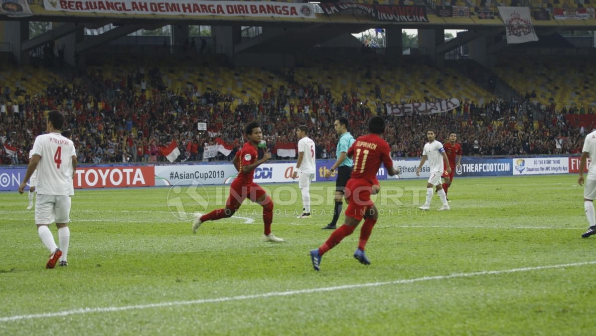 Selebrasi Bagus Kahfi saat laga vs Iran. Copyright: © Abdurrahman Ranala/Football265.com