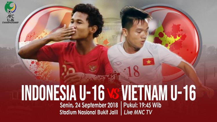 Indonesia U-16 vs Vietnam U-16. Copyright: © INDOSPORT