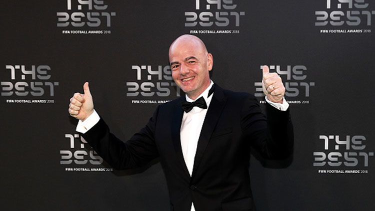 Presiden FIFA, Gianni Infantino, yakin bahwa sepak bola Indonesia akan bangkit usai terpilihnya Mochamad Iriawan sebagai Ketua Umum PSSI, Sabtu (2/11/19). Copyright: © Getty Images