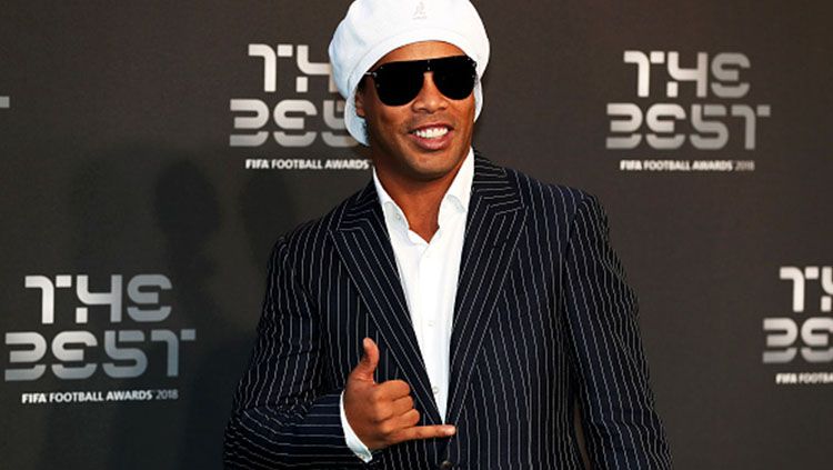 Ronaldinho hadir di acara FIFA The Best 2018. Copyright: © Getty Images