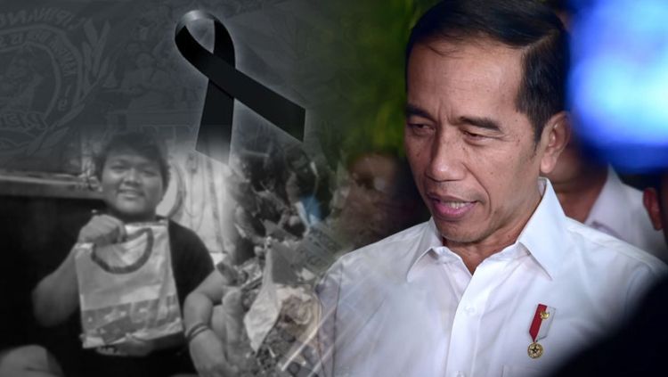 Presiden Indonesia, Joko Widodo turut berduka cita atas meninggalnya Jakmania. Copyright: © INDOSPORT/Joko Widodo