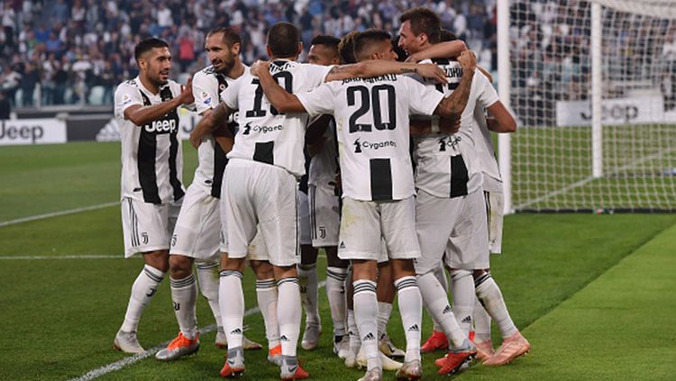 Skuat Juventus merayakan gol. Copyright: © Getty Images