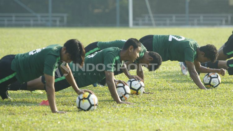 Latihan fisik Timnas U-16. Copyright: © Abdurrahman Ranala/Indosport.com