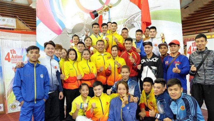 Atlet-atlet yang berlaga di ajang Asian Pencak Silat Championship di India. Copyright: © Vietnam News