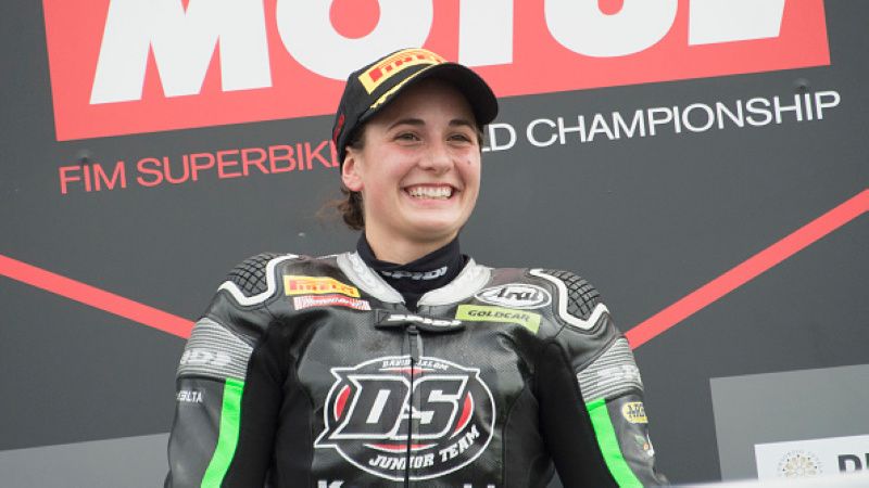 Ana Carrasco, pembalap wanita di kelas Supersport 300. Copyright: © Getty Images