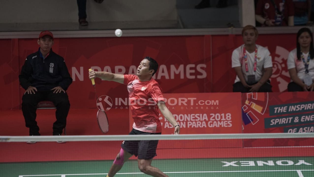 Final beregu bulutangkis Indonesia vs Malaysia Asian Para Games 2018. Copyright: © Roihan Susilo Utomo/Soicaumienbac.cc