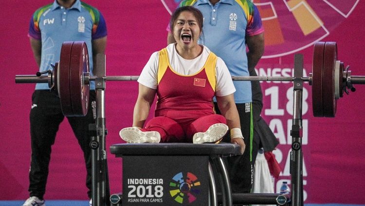 Tan Yujiao catatkan rekor dunia angkat berat di Asian Para Games 2018 Copyright: © Asian Para Games