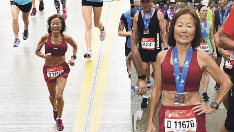 Jeannie Rice, nenek 70 tahun yang mencetak rekor di lomba maraton dunia Copyright: © Runner's World