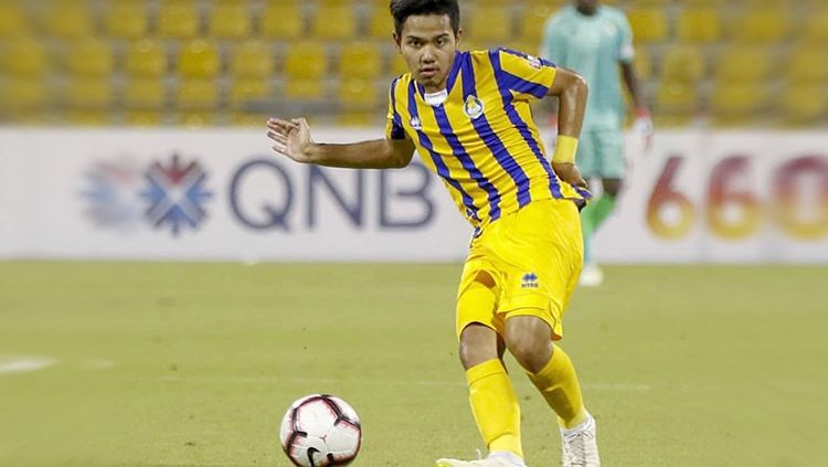 Andri Syahputra pemain sepak bola Indonesia yang sedang memperkuat klub Qatar, Al Gharafa. Copyright: © Andri Syahputra