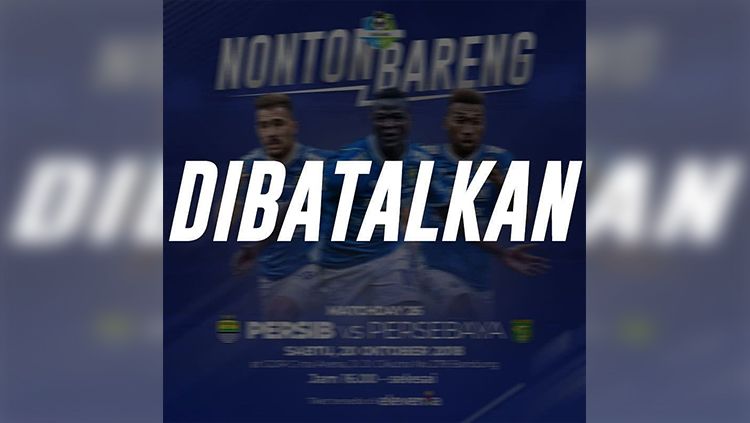 Nobar laga Persib Bandung melawan Persebaya resmi dibatalkan. Copyright: © Persib Bandung