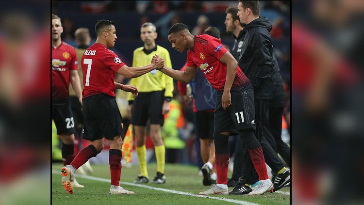 2 bintang Man United, Alexis Sanchez (kiri) dan Anthony Martial. Copyright: © Getty Images