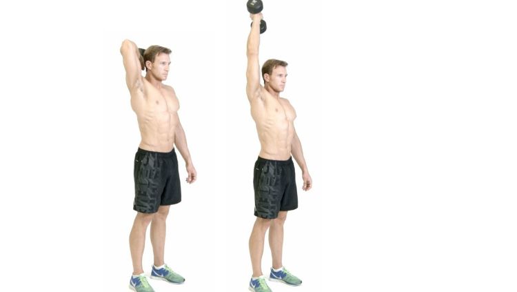 Single Head Dumb Bell Extension Copyright: &copy; menshealth.co.uk