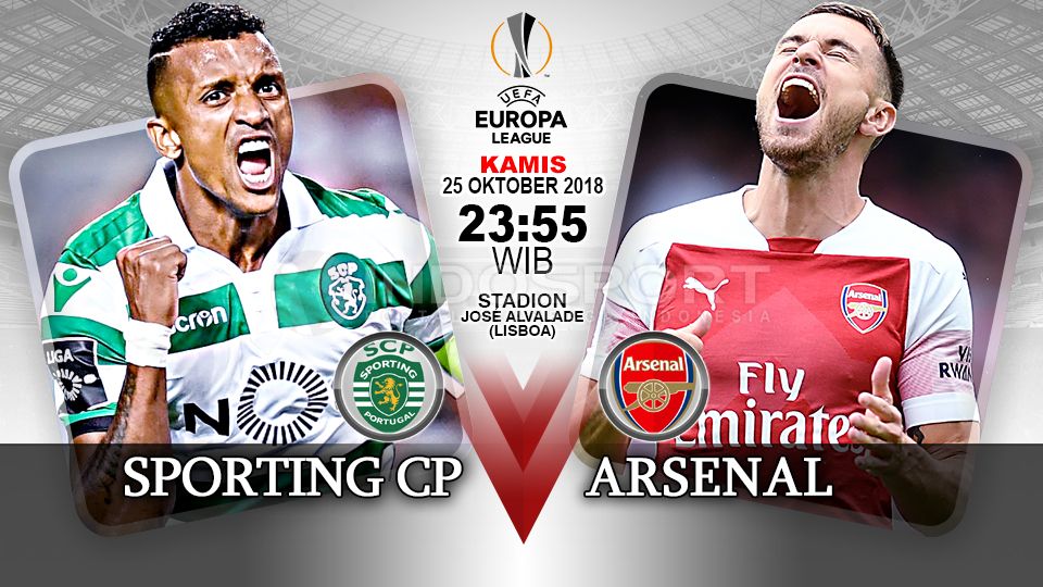 Pertandingan Sporting CP vs Arsenal. Copyright: © Indosport.com