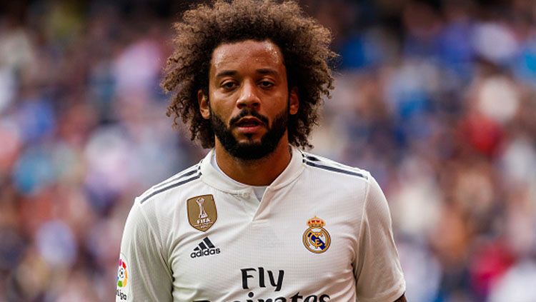 Marcelo, bek kiri Real Madrid saat berada di lapangan. Copyright: © Getty Images