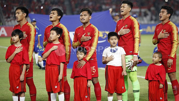Timnas indonesia U-19 jelang melawan UEA U-19 di Piala Asia 2018. Copyright: © Herry Ibrahim/INDOSPORT