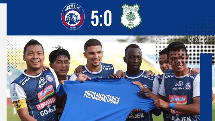 Hasil pertandingan Arema FC vs PSMS Medan. Copyright: &copy; INDOSPORT