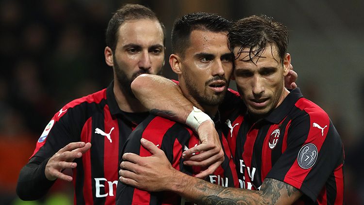 Meski menjadi pahlawan kemenangan AC Milan atas SPAL di Serie A Italia 2019-2020, masa depan Suso masih abu-abu. Copyright: © Getty Images/Marco Luzzani