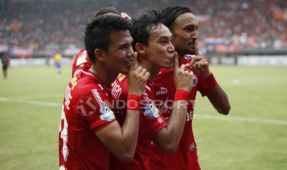 Aksi selebrasi pemain Persija Jakarta. Copyright: © Herry Ibrahim/INDOSPORT