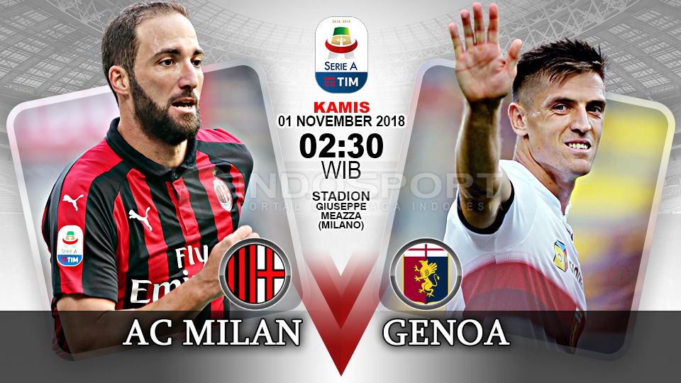Pertandingan AC Milan vs Genoa. Copyright: © Indosport.com