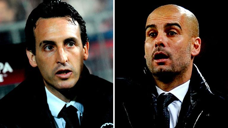 Persamaan antara Pep Guardiola dengan Unai Emery. Copyright: © Skysports