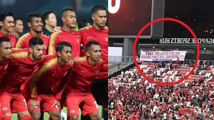 Ulah fans Indonesia yang meledek timnas mereka sendiri saat menghadapi Singapura Copyright: © Fourfourtwo