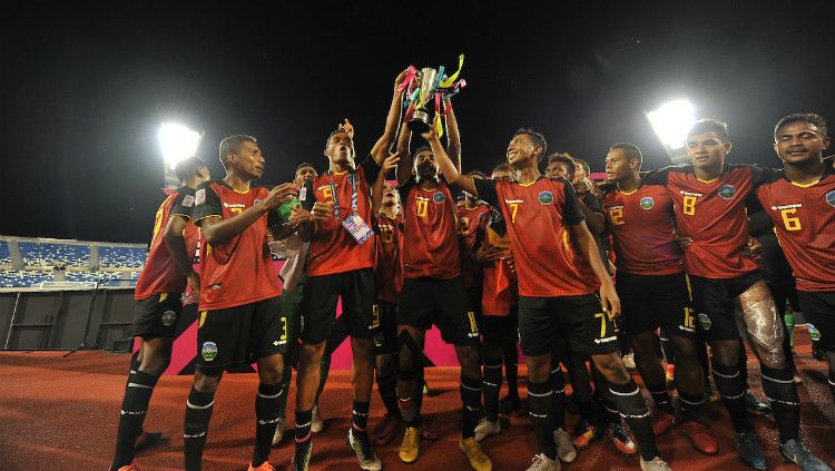 Timnas Timor Leste saat merayakan juara. Copyright: © affsuzukicup.com