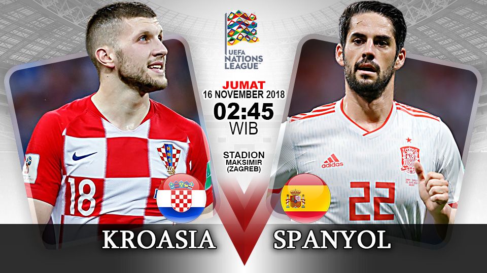 Pertandingan Kroasia vs Spanyol. Copyright: © Indosport.com