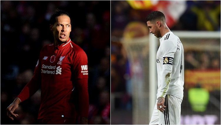 Van Dijk menyindir Ramos dengan mengatakan bahwa ia bukanlah bek terbaik Copyright: © Corriere dello Sport