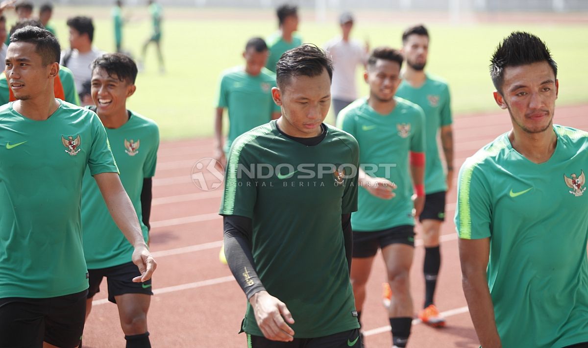 Latihan Timnas Indonesia jelang jawan Filipina. Copyright: © Herry Ibrahim/Football265.com