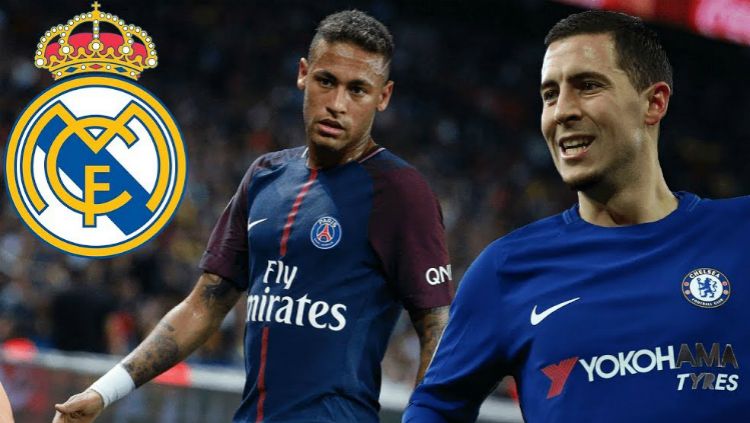 Incaran Real Madrid, Neymar dan Eden Hazard. Copyright: © Getty Images