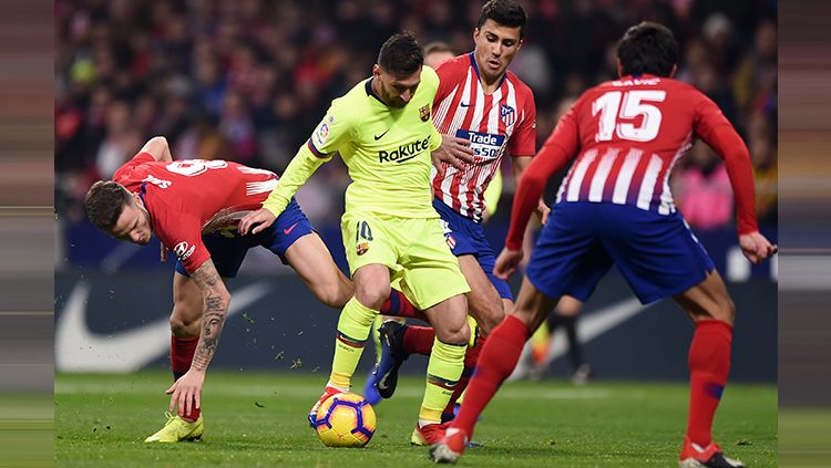 Kehancuran Barcelona dimaknai berbeda oleh Atletico Madrid yang tak hanya senang akan kemenangan, melainkan juga pecahkan rekor gila LaLiga Spanyol. Copyright: © Getty Images