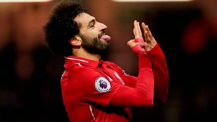 Selebrasi Mohamed Salah usai mencetak gol ke gawang Watford. Copyright: © Balls.ie