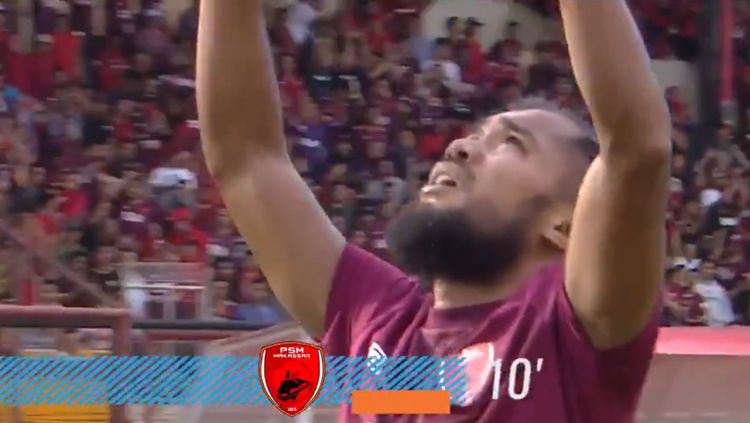 Zulham Zamrun usai cetak gol ke gawang Bali United. Copyright: &copy; INDOSPORT